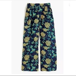 J. Crew floral wide leg cropped pants